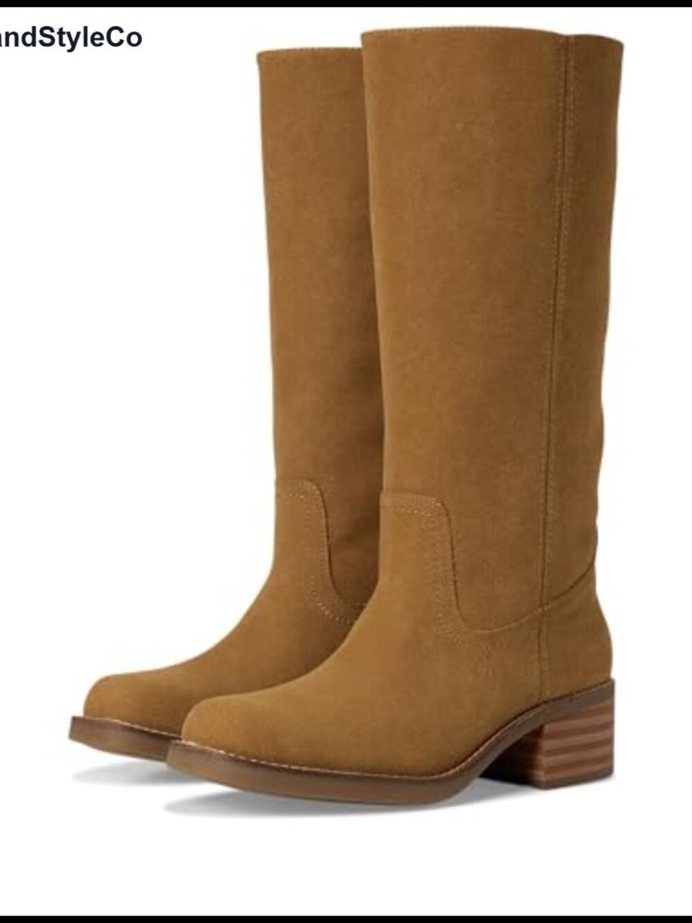 Mid-Calf Equestrian Boots with Block Heel and Cushioned Insole